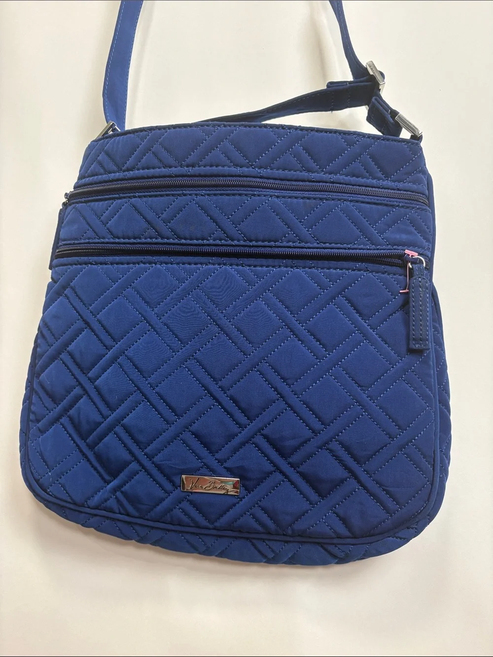 Vera Bradley Quilted Navy Crossbody with Silver Plaque - Picture 4 of 16